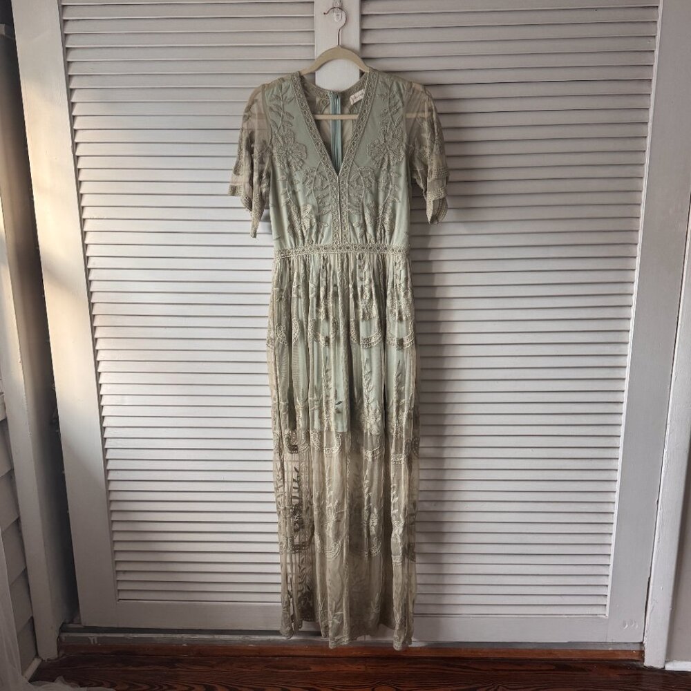 Altar'd State Green Lace Maxi Dress - Medium